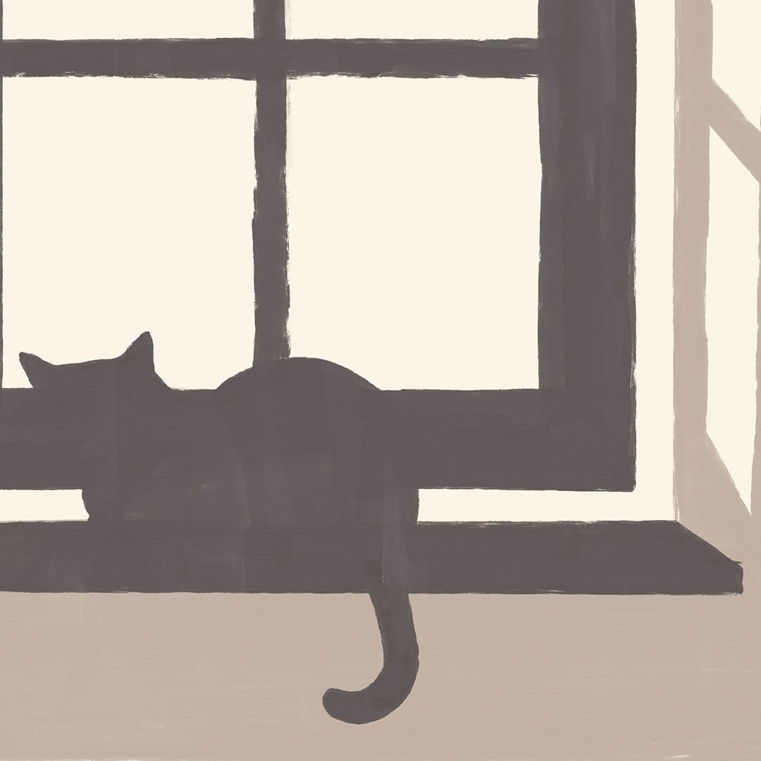 Cats Waiting in the Window Art Print by Home Time