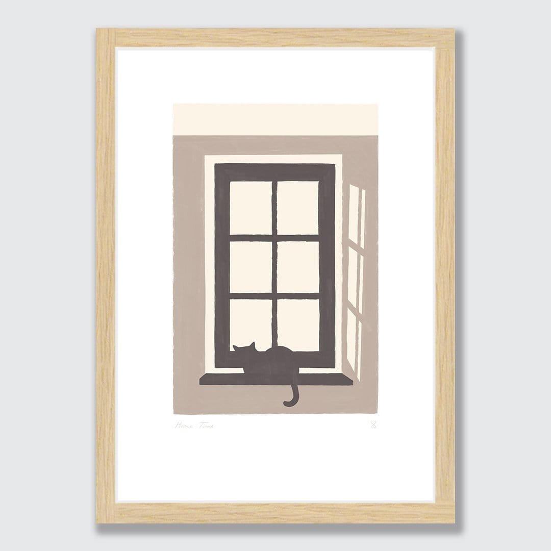 Cats Waiting in the Window Art Print by Home Time