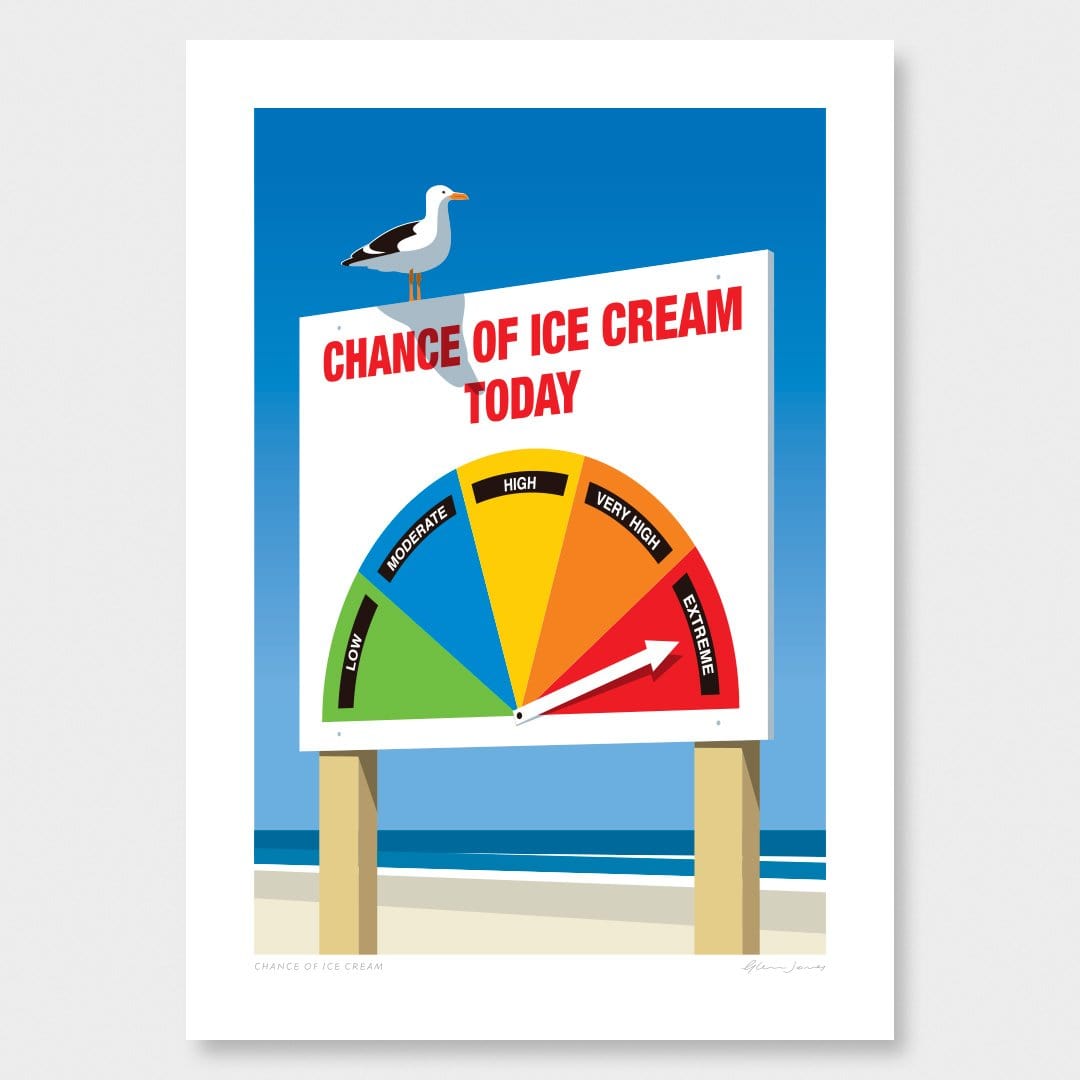 Chance of Icecream Art Print by Glenn Jones
