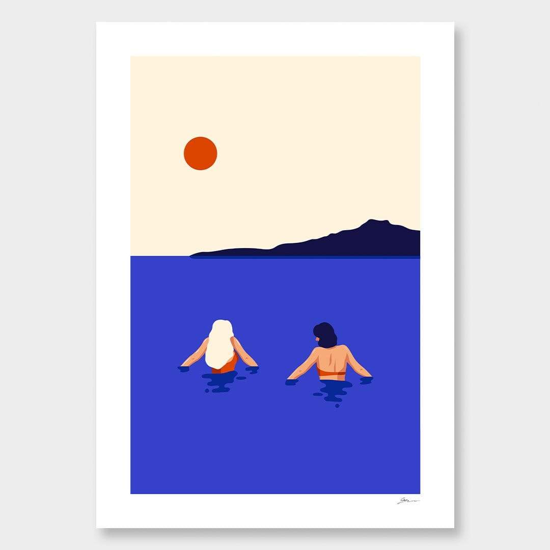 Cold Swim - Takapuna Art Print by Grace Popplewell