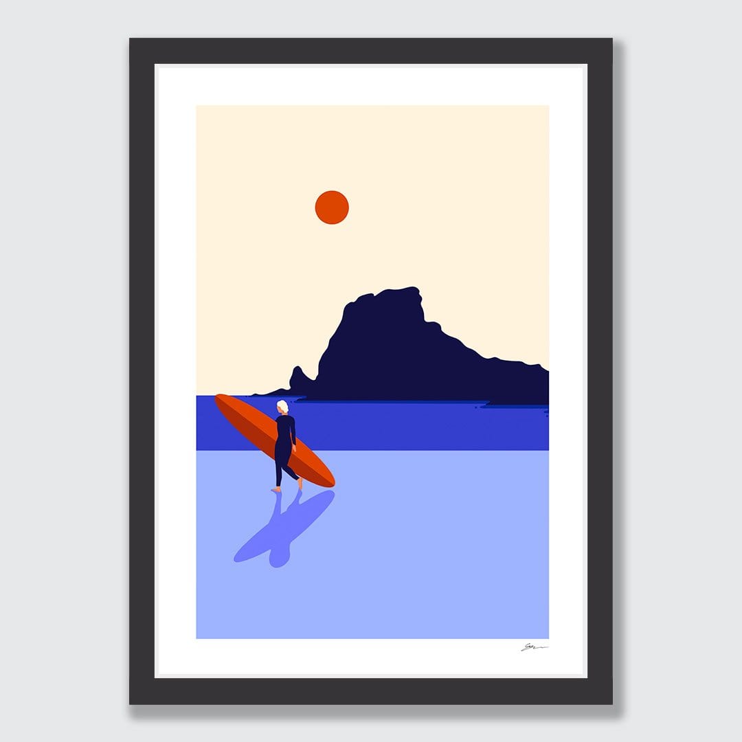 Cold Swim Piha Art Print by Grace Popplewell
