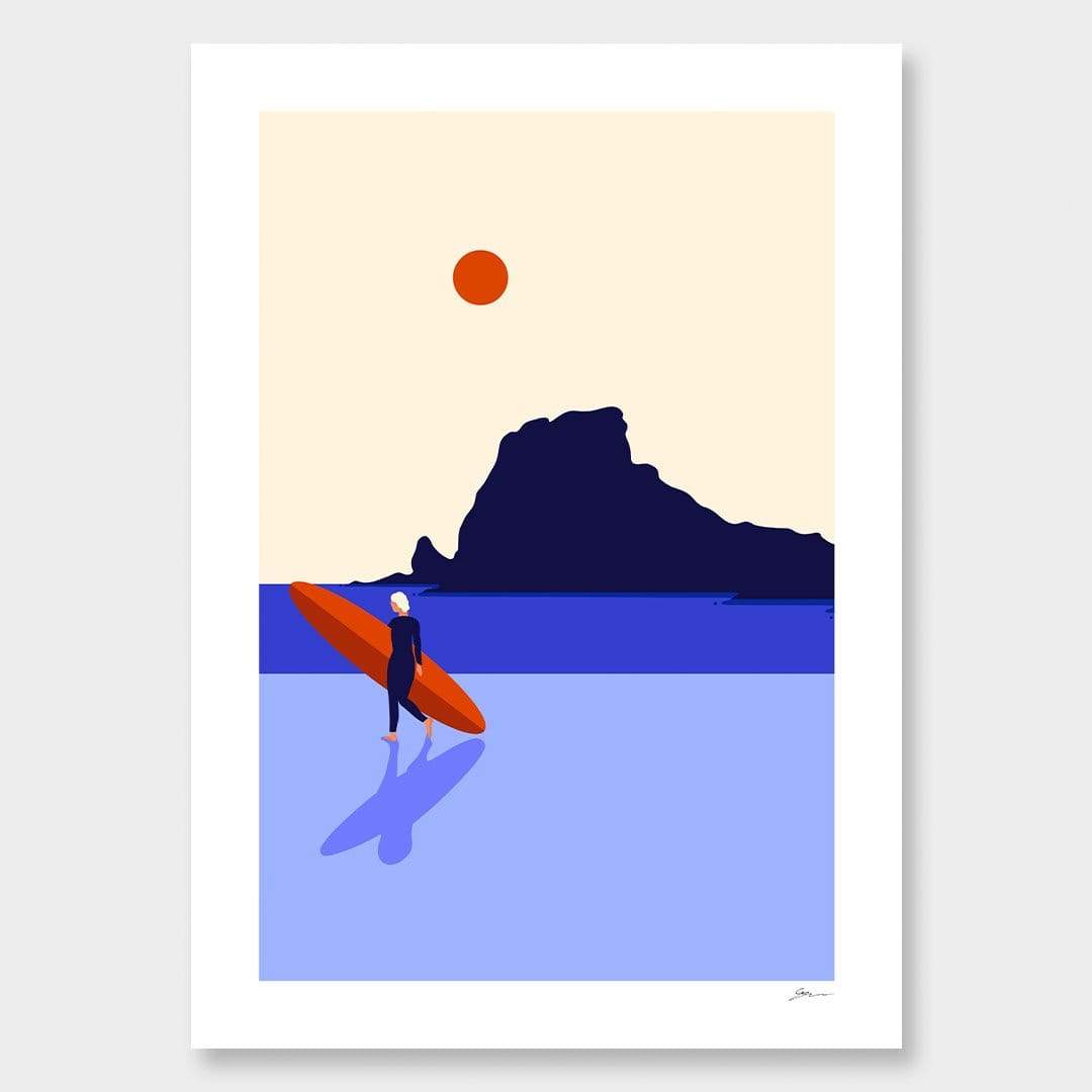 Cold Swim Piha Art Print by Grace Popplewell