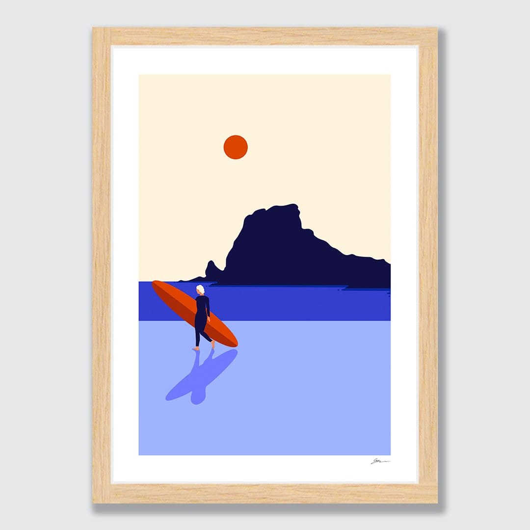 Cold Swim Piha Art Print by Grace Popplewell