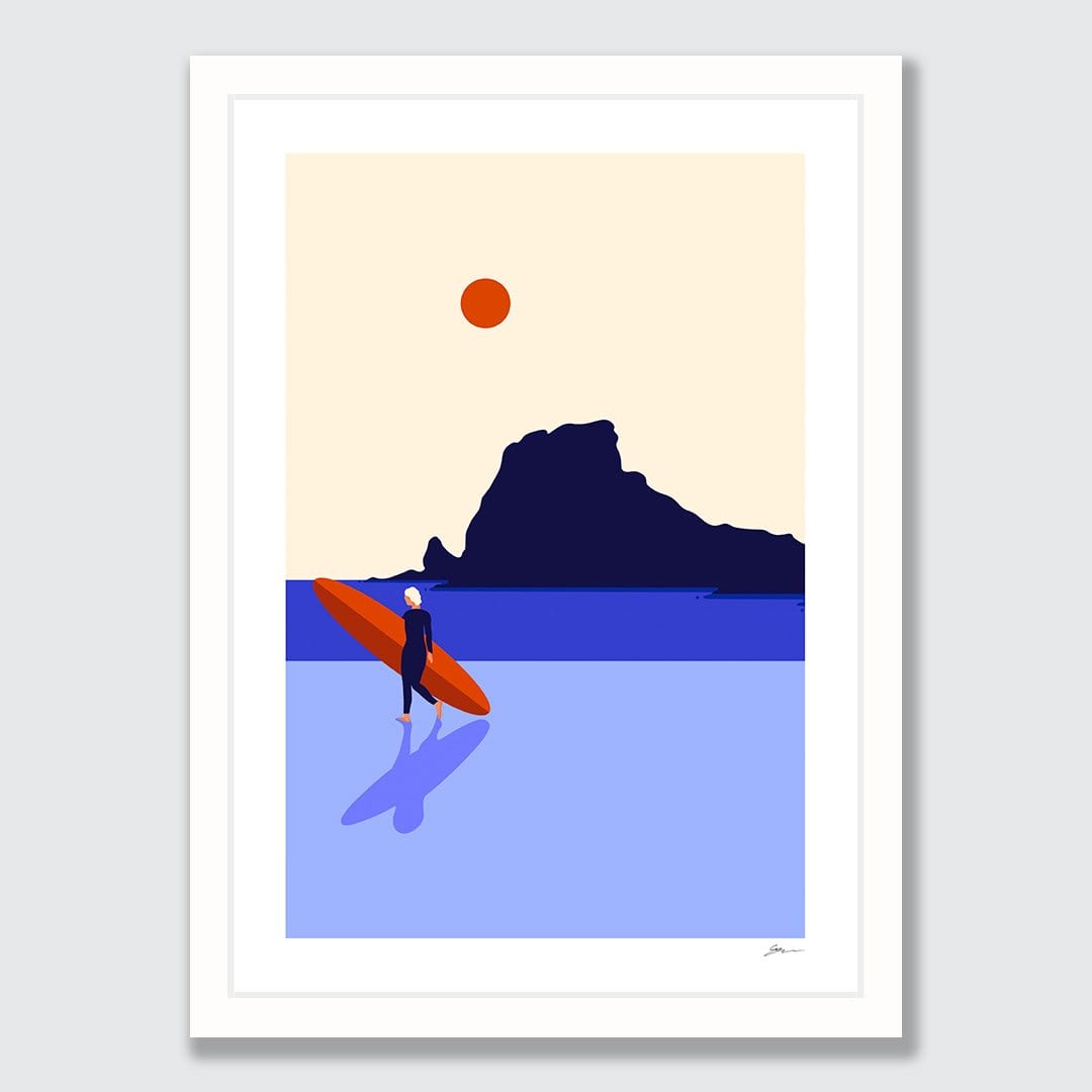 Cold Swim Piha Art Print by Grace Popplewell