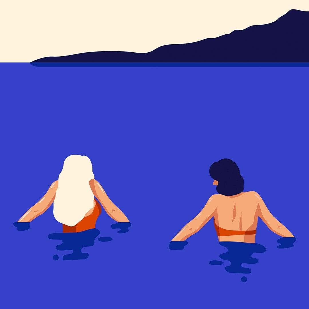 Cold Swim - Takapuna Art Print by Grace Popplewell