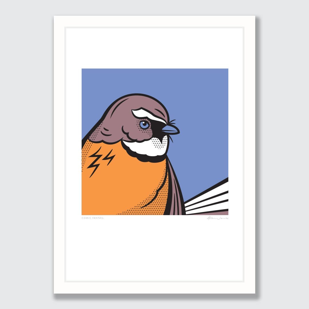 Comic Fantail Art Print by Glenn Jones