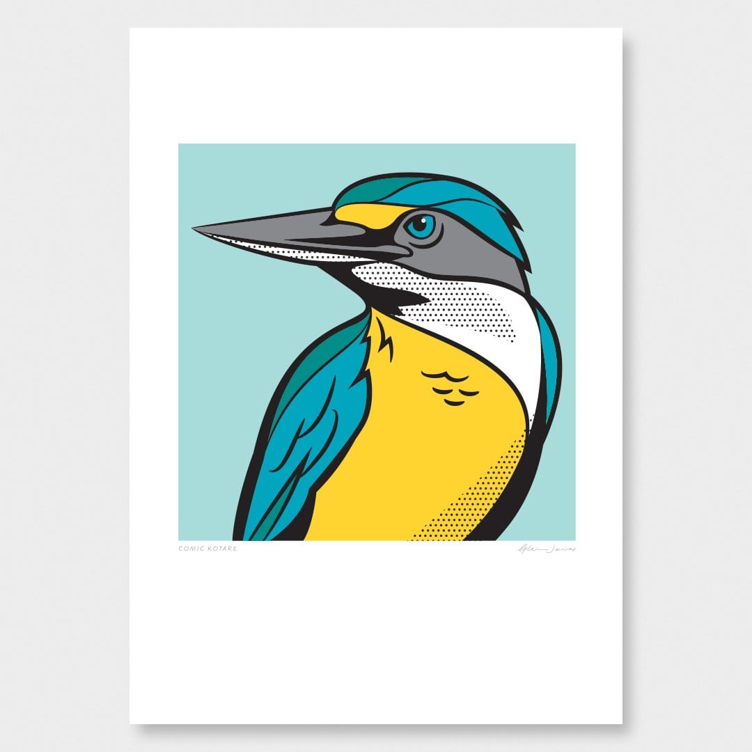 Comic Kotare Art Print by Glenn Jones