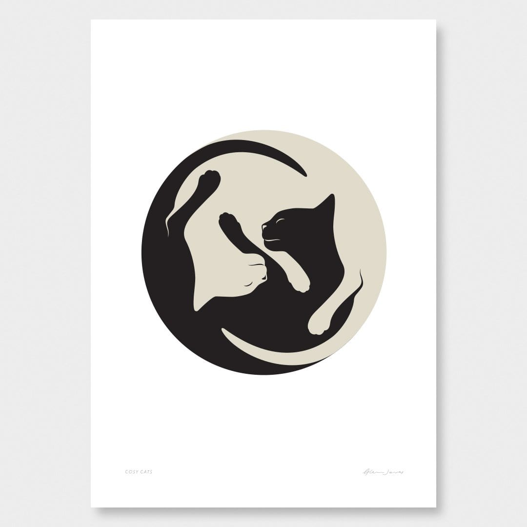 Cosy Cats Art Print by Glenn Jones