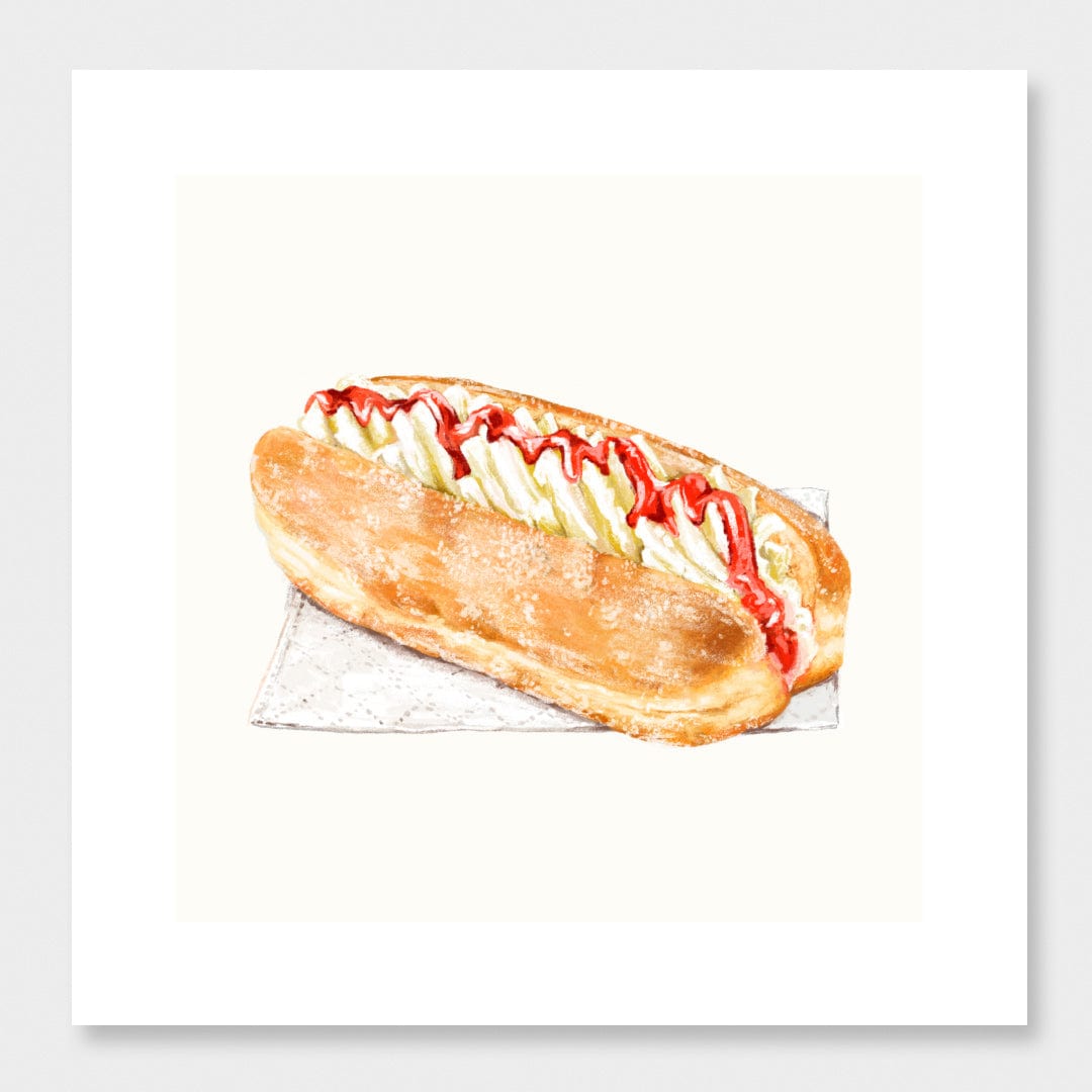 Cream Doughnut Limited Edition Art Print by Bridget Daulby