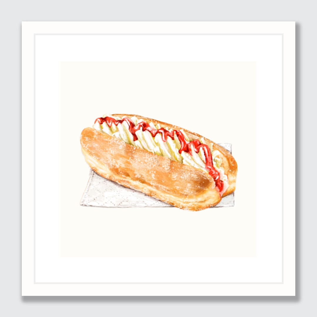 Cream Doughnut Limited Edition Art Print by Bridget Daulby