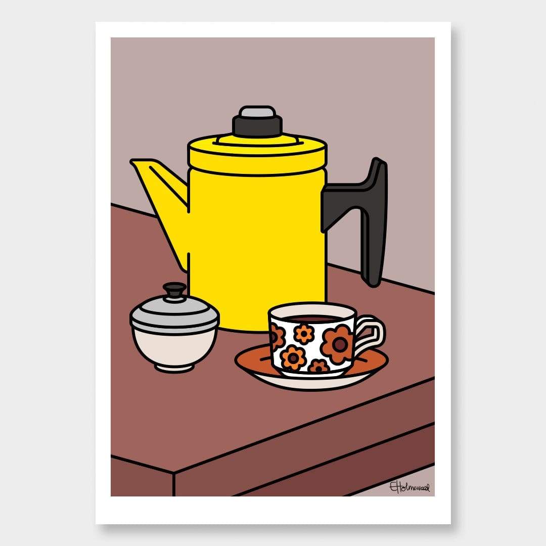 Crown Lynn and Coffee Art Print by Emile Holmewood