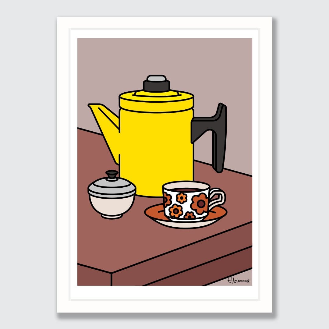 Crown Lynn and Coffee Art Print by Emile Holmewood