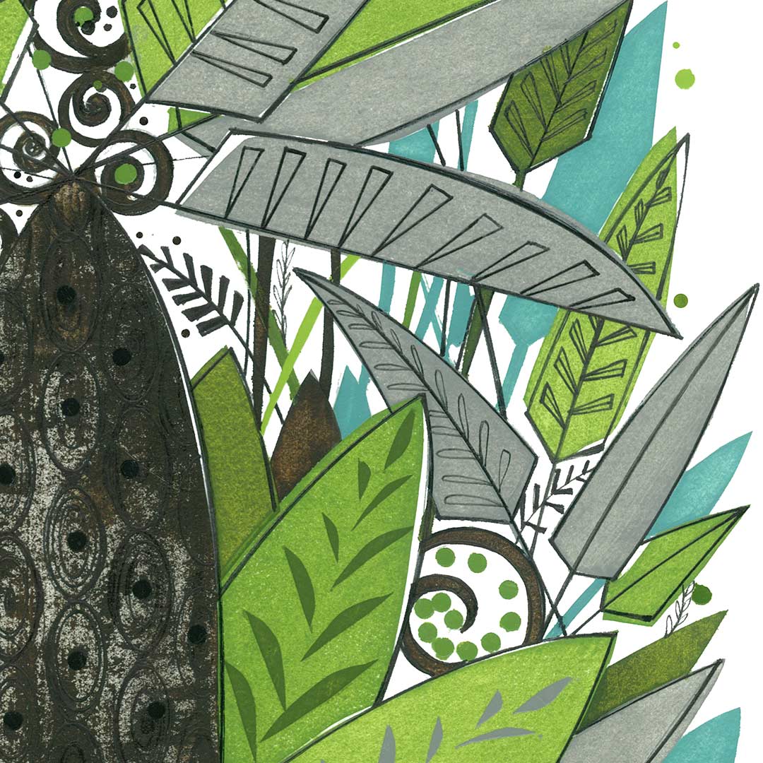 Fantail & Ferns Art Print by Holly Roach