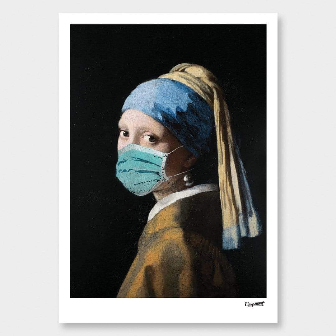Girl With a Mask Art Print by Component