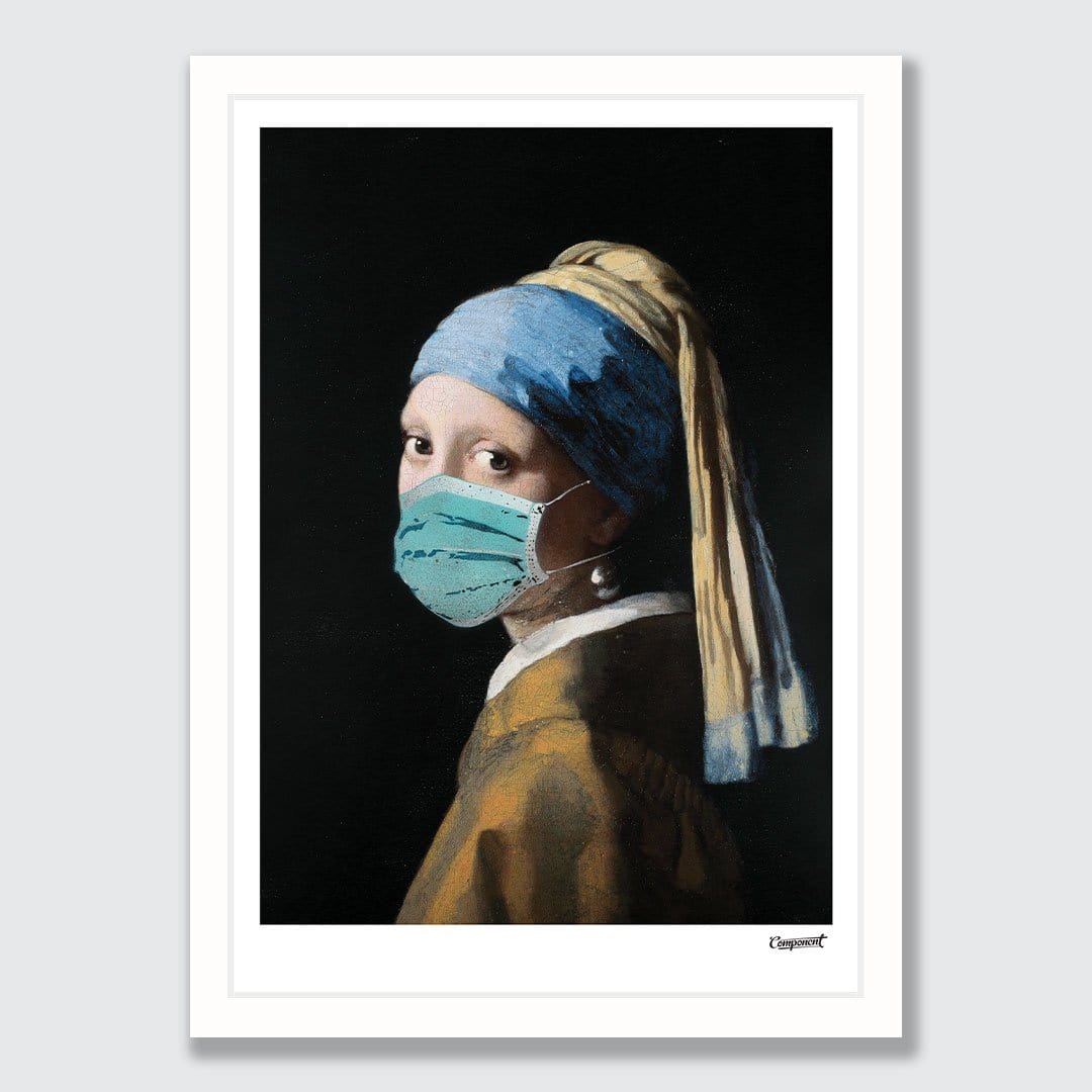 Girl With a Mask Art Print by Component