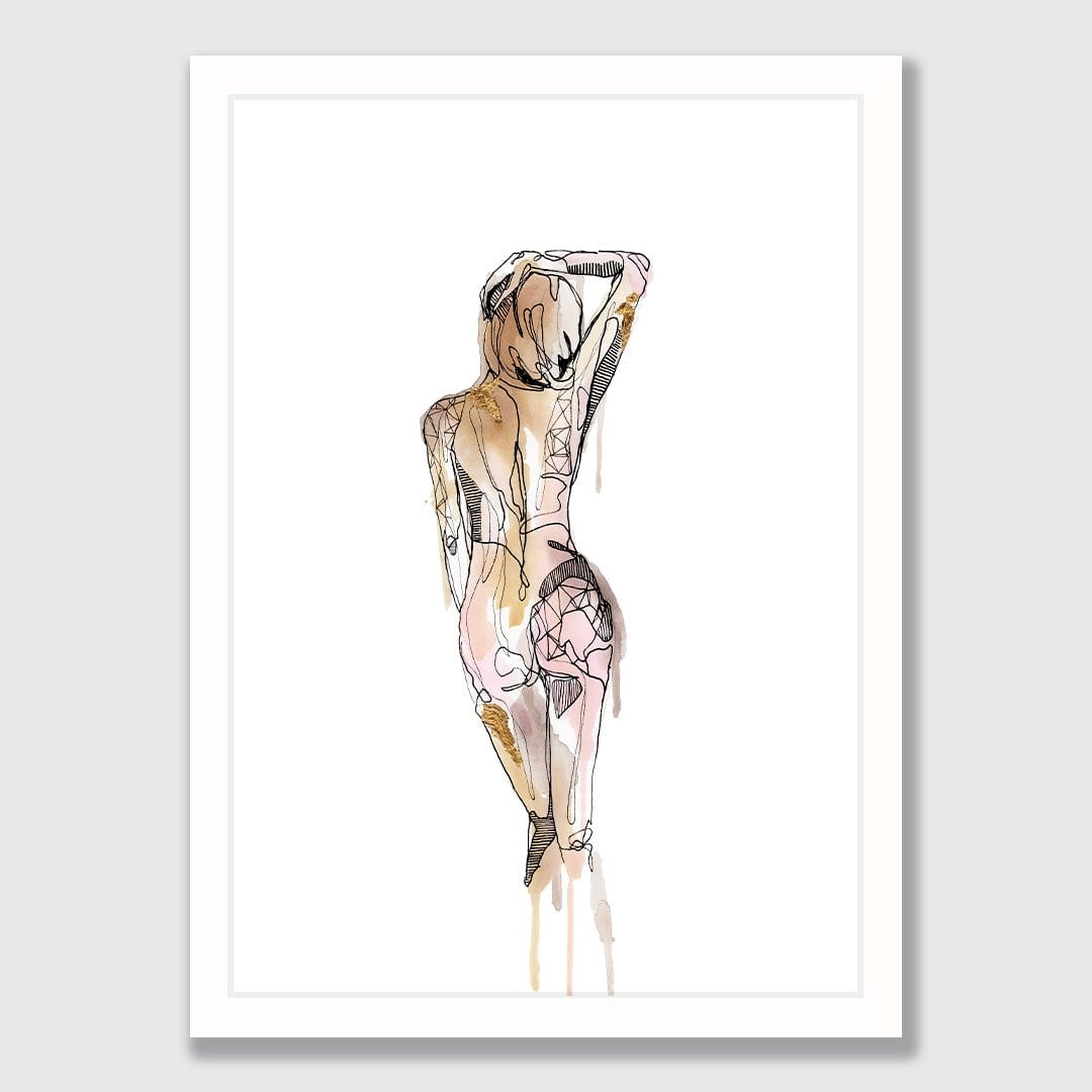 Gold Nude Art Print by Makus Art