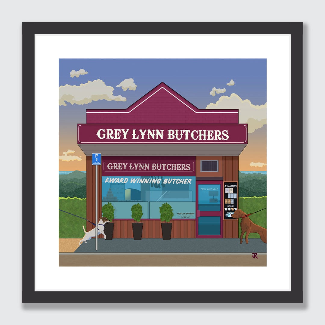 Grey Lynn Butchers Art Print by Jonnie Ritchie