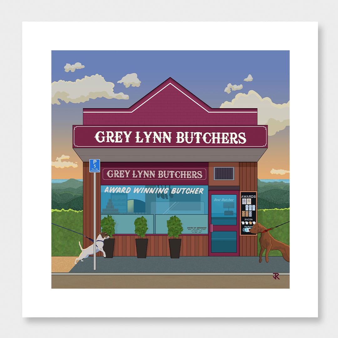 Grey Lynn Butchers Art Print by Jonnie Ritchie