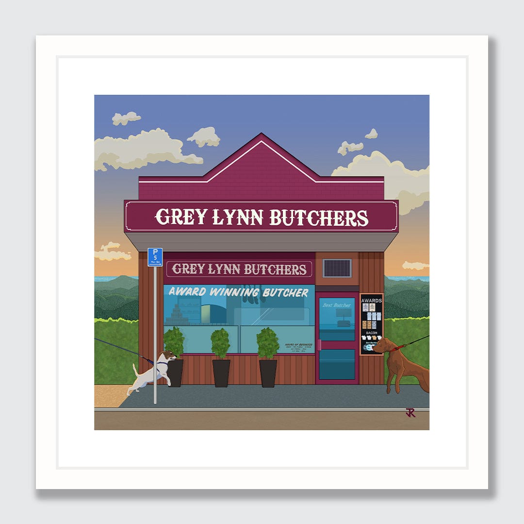 Grey Lynn Butchers Art Print by Jonnie Ritchie