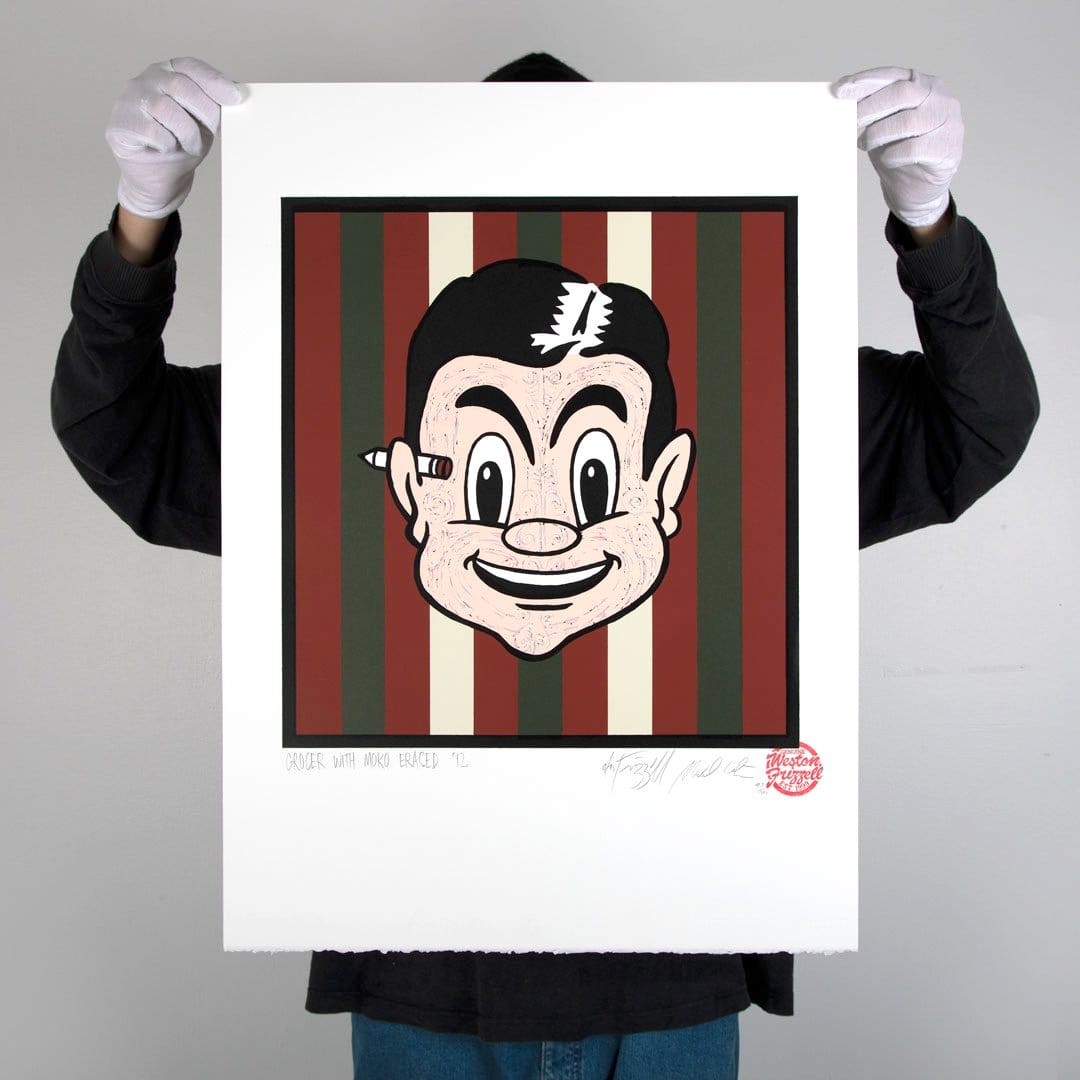 Grocer with Moko Erased Limited Edition Screen Print by Weston Frizzell