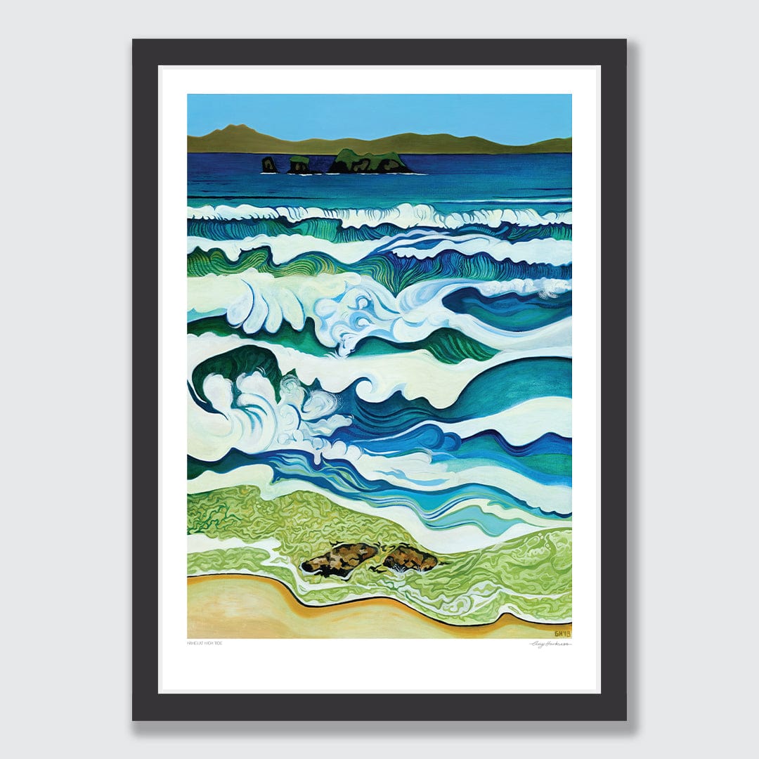 Hahei at High Tide Art Print by Guy Harkness