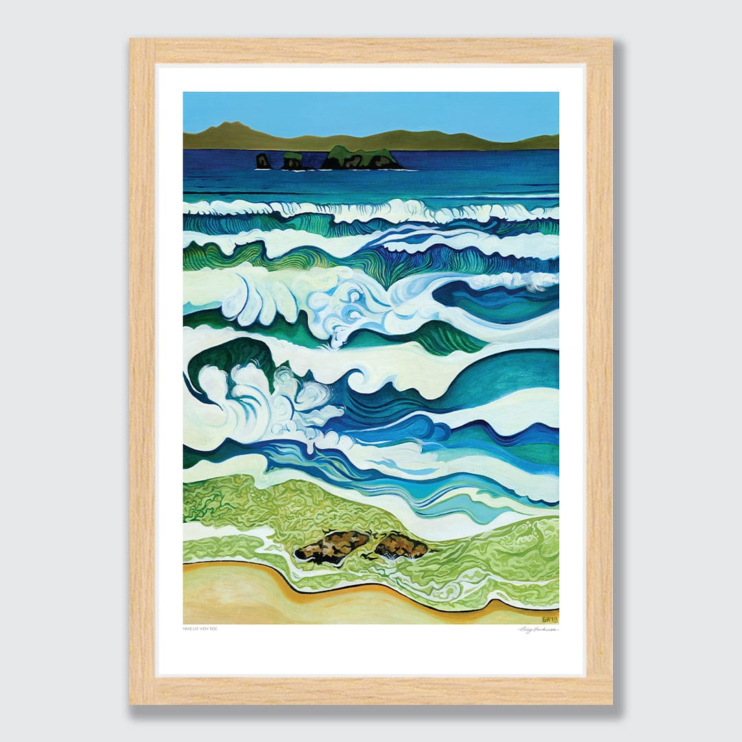 Hahei at High Tide Art Print by Guy Harkness