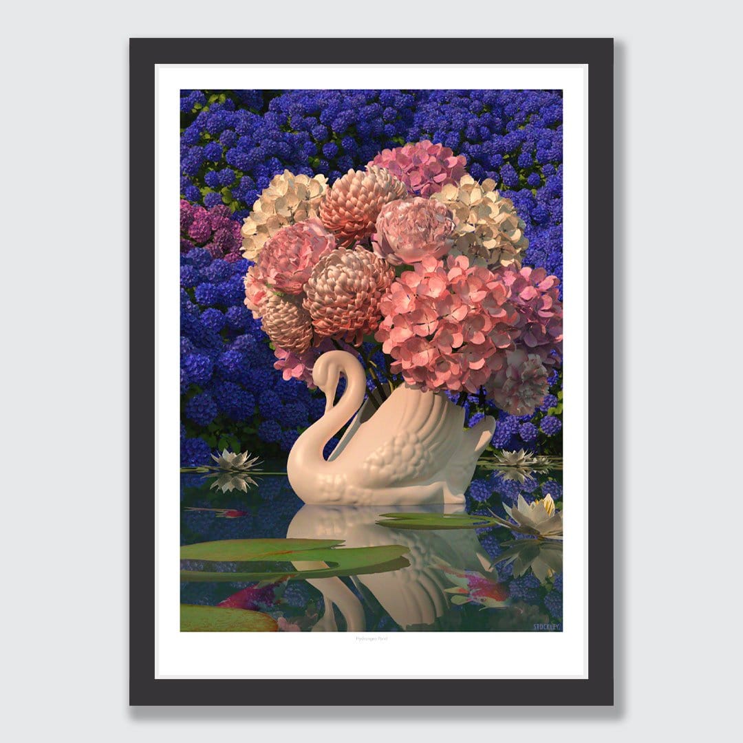 Hydrangea Pond Art Print by Simon Stockley