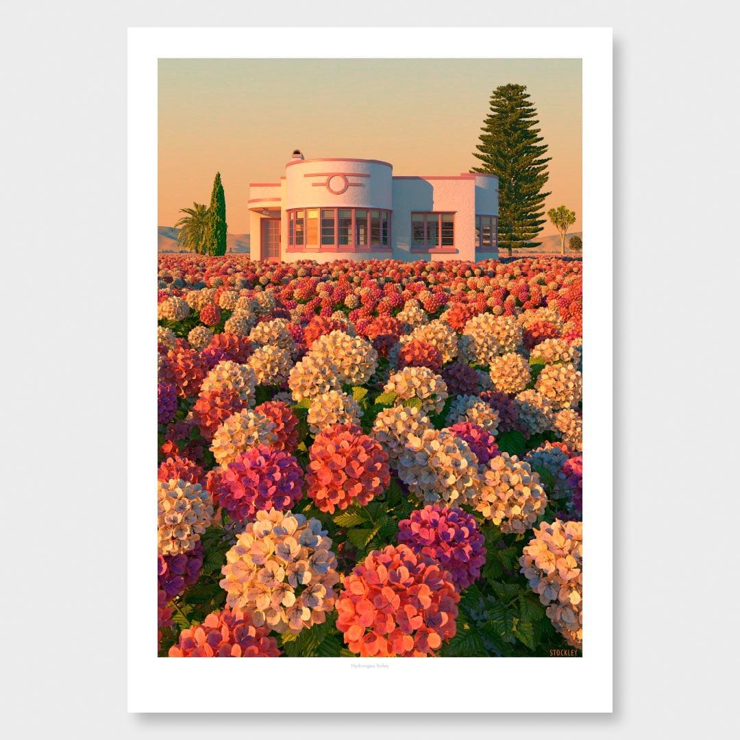 Hydrangea Valley Art Print by Simon Stockley