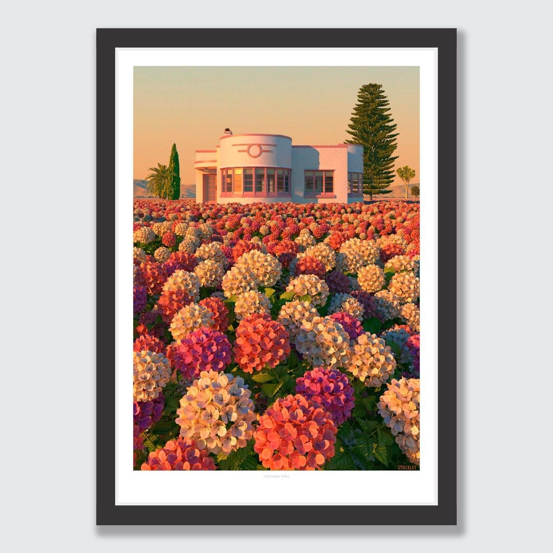 Hydrangea Valley Art Print by Simon Stockley