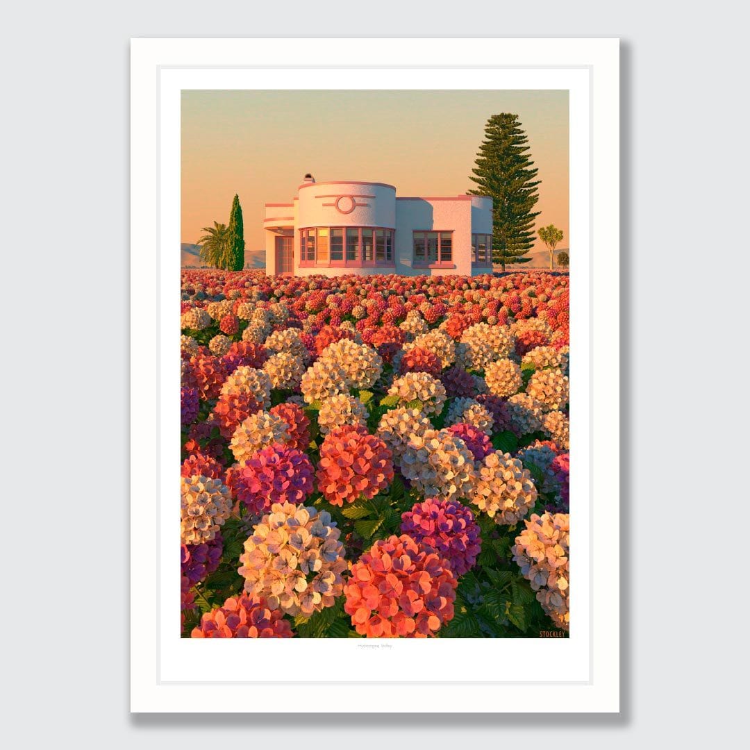Hydrangea Valley Art Print by Simon Stockley