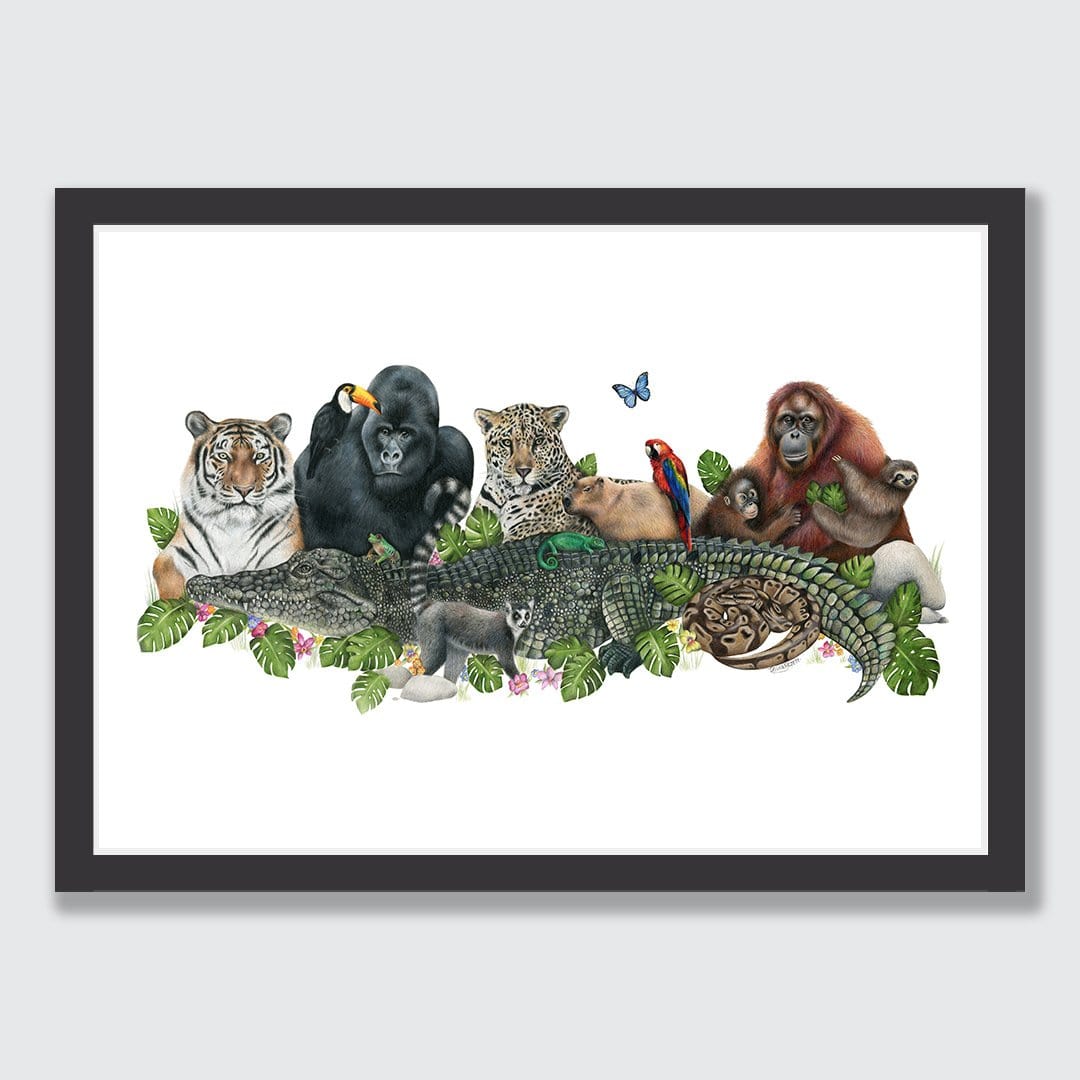 Jungle Friends Art Print by Olivia Bezett