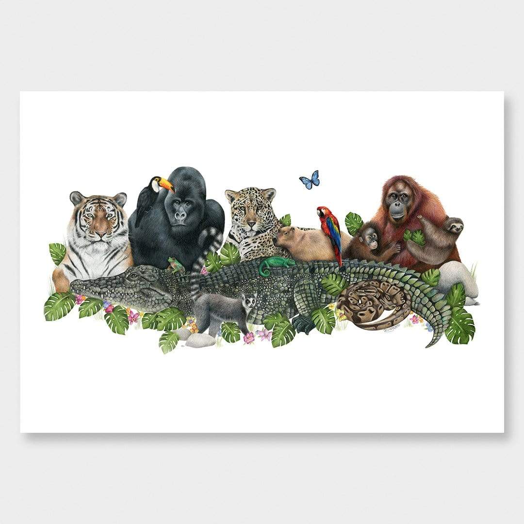 Jungle Friends Art Print by Olivia Bezett