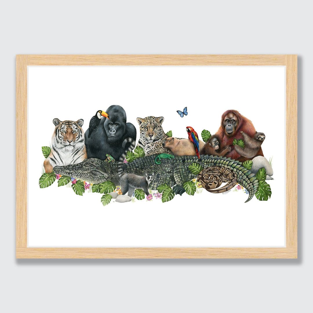 Jungle Friends Art Print by Olivia Bezett
