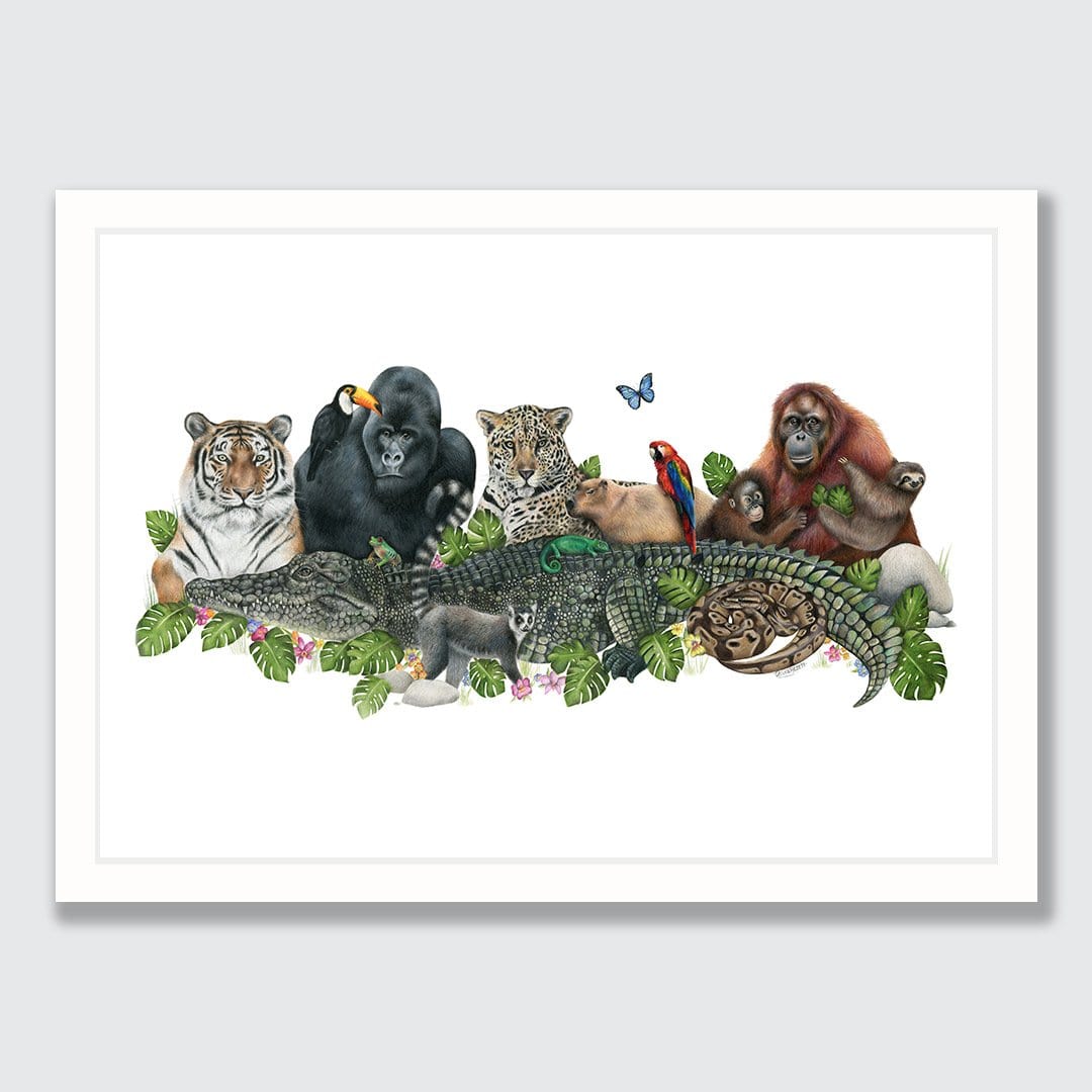 Jungle Friends Art Print by Olivia Bezett