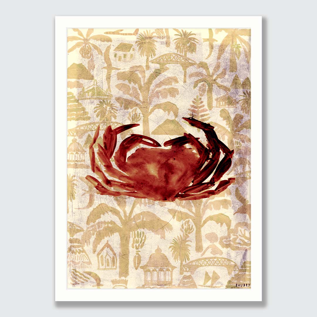 Kaimoana Crab Art Print by Lisa Baudry