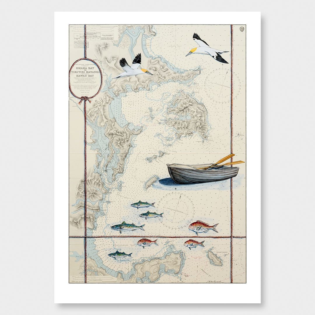 Kawau 2 Art Print by Justine Hawksworth