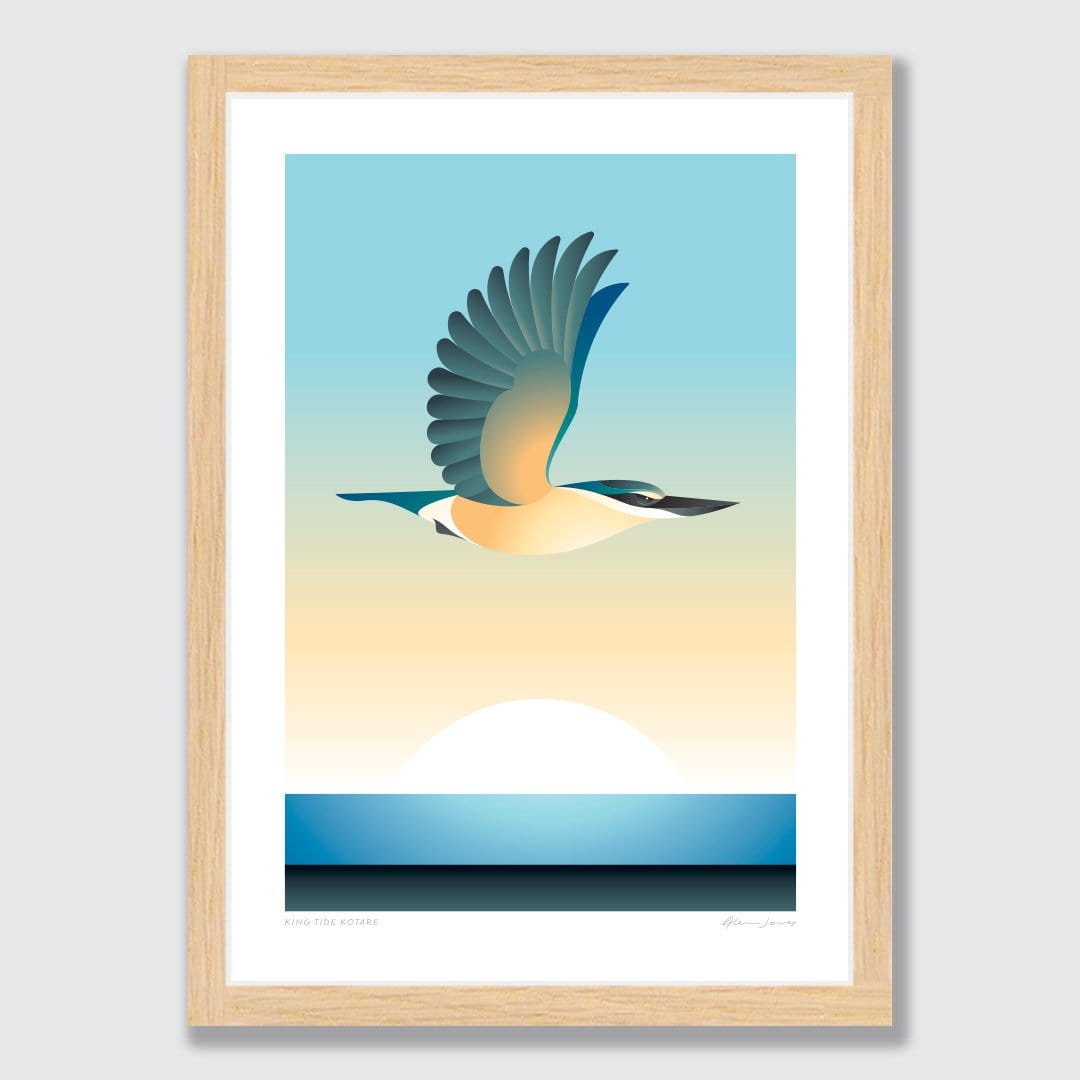 King Tide Kotare Art Print by Glenn Jones