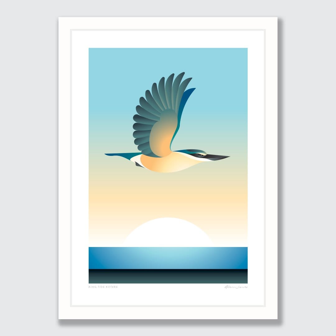 King Tide Kotare Art Print by Glenn Jones