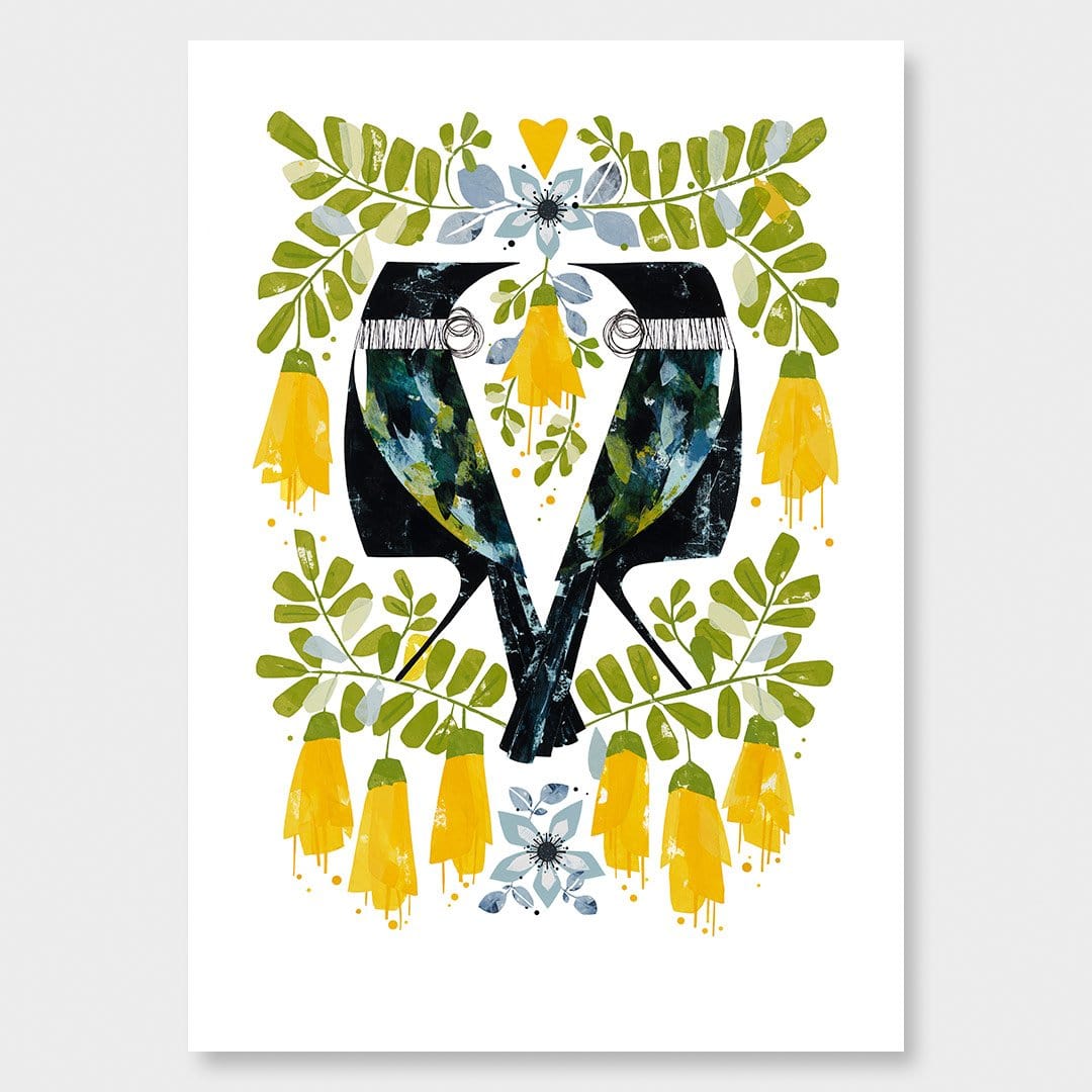 Kōwhai Song Art Print by Holly Roach