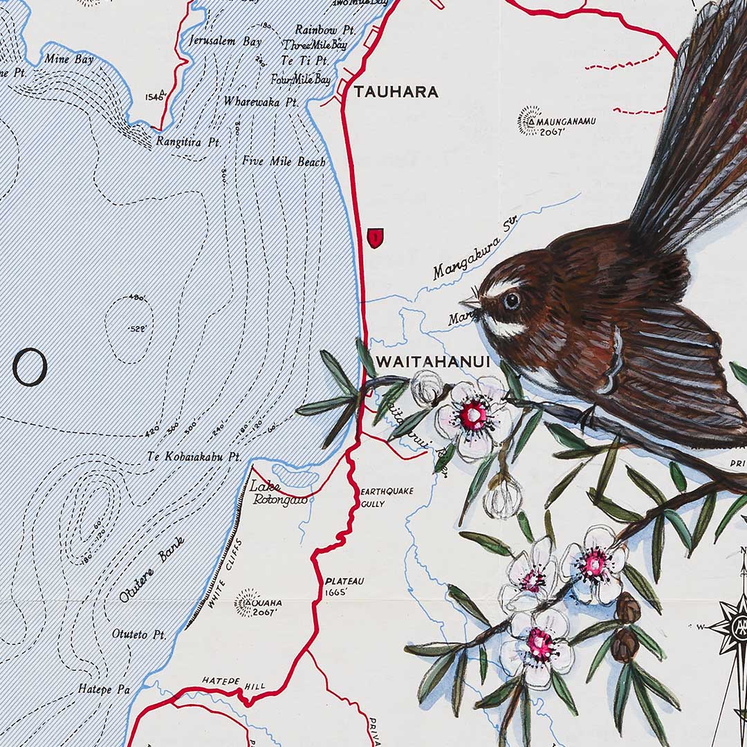 Lake Taupō Art Print by Justine Hawksworth