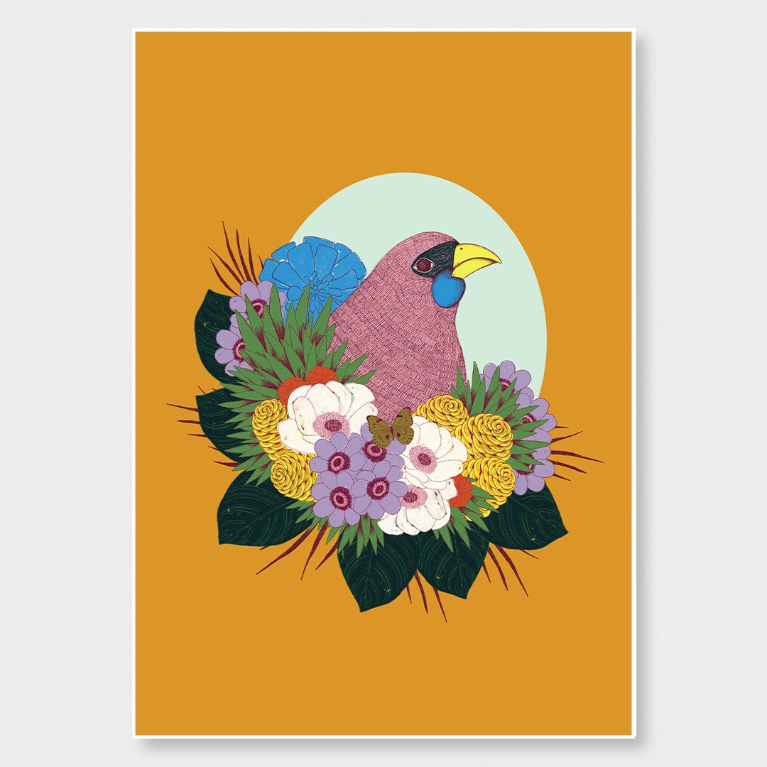 Lost Paradise Kokako Art Print by Crissie Rodda