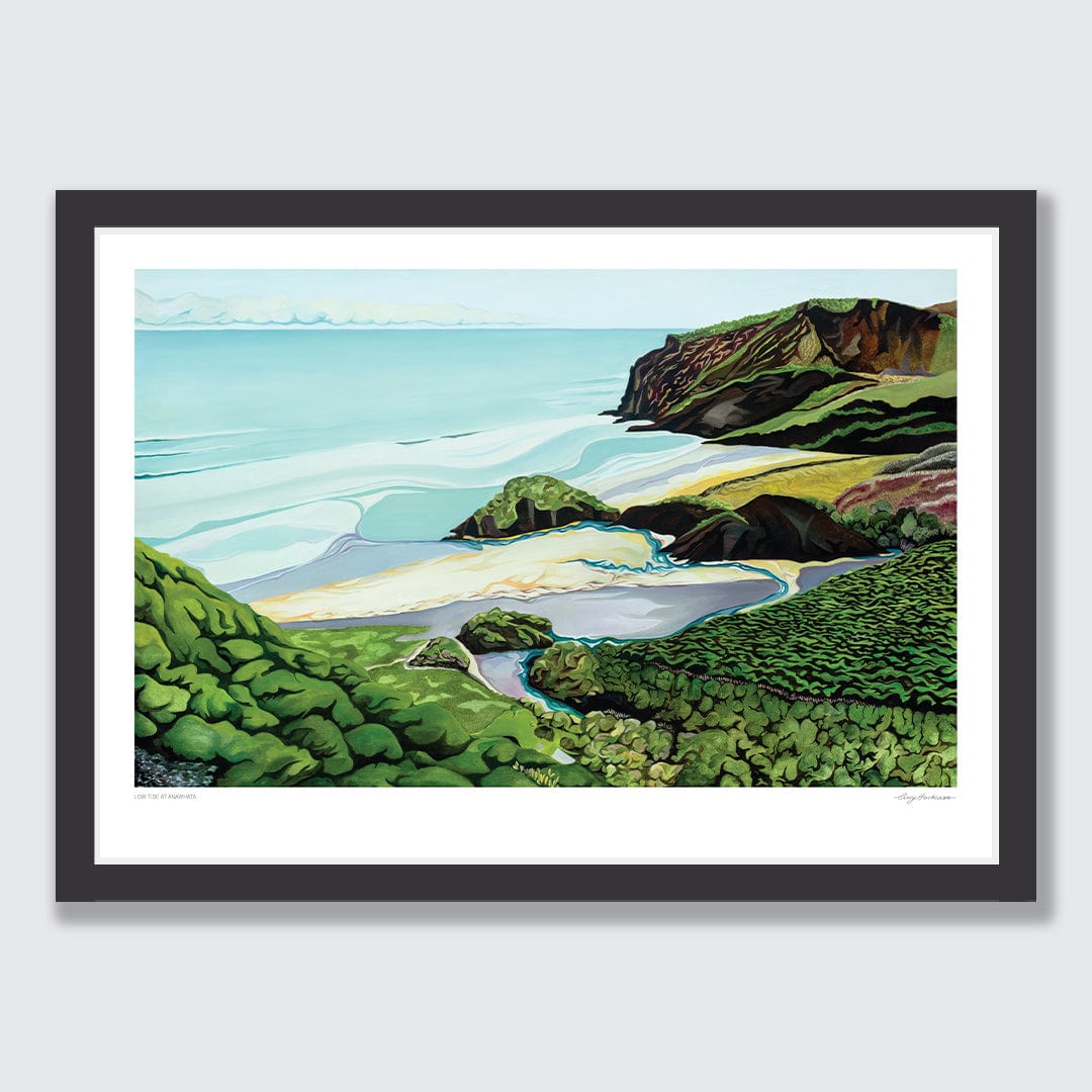 Low Tide at Anawhata Art Print by Guy Harkness