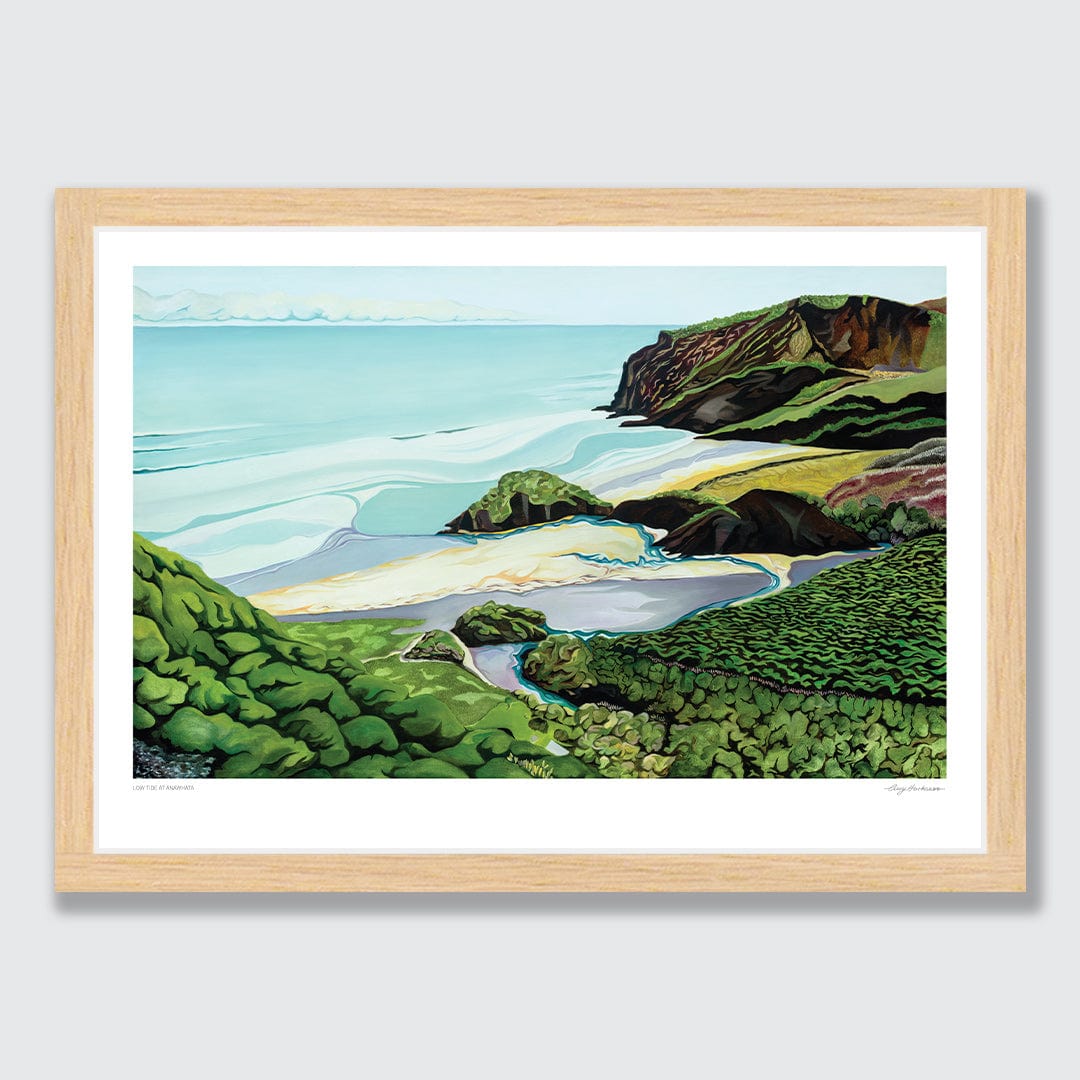 Low Tide at Anawhata Art Print by Guy Harkness
