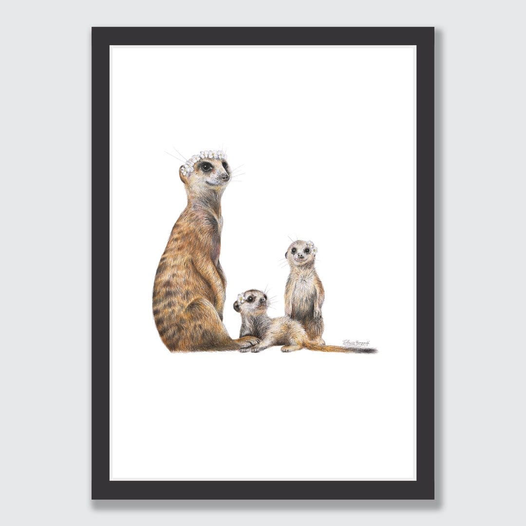 Meerkats Art Print by Olivia Bezett