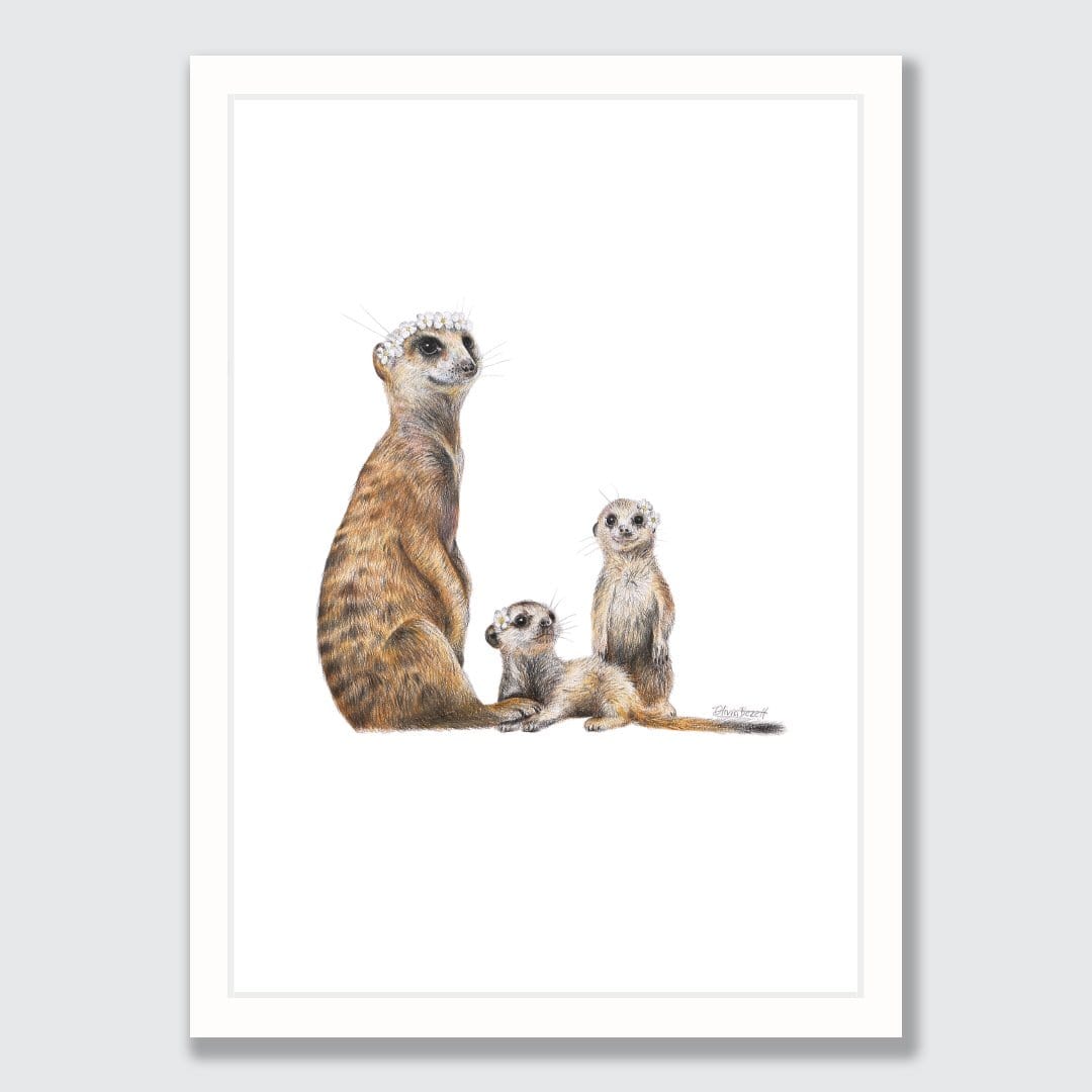 Meerkats Art Print by Olivia Bezett