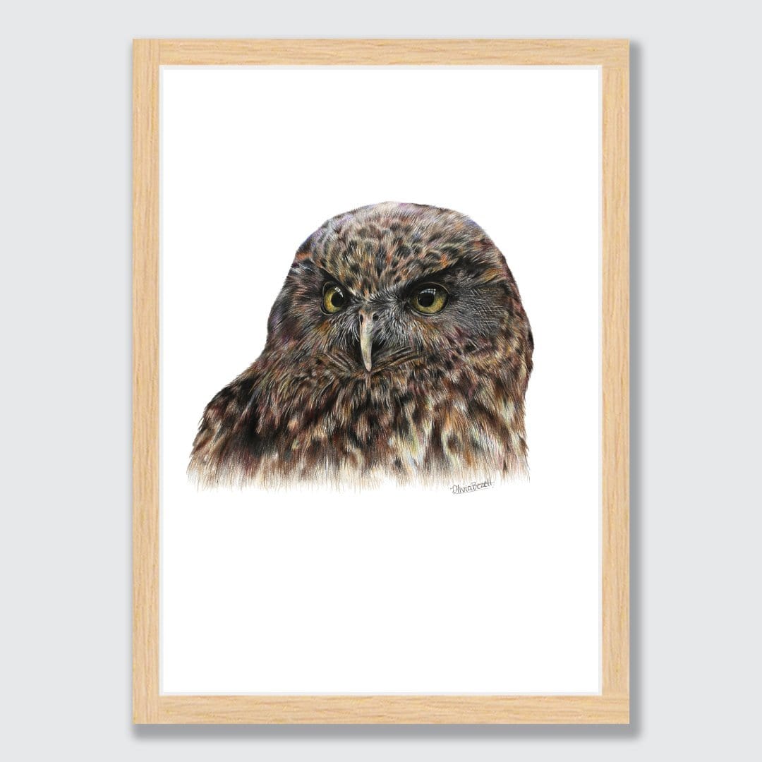 Morepork Art Print by Olivia Bezett