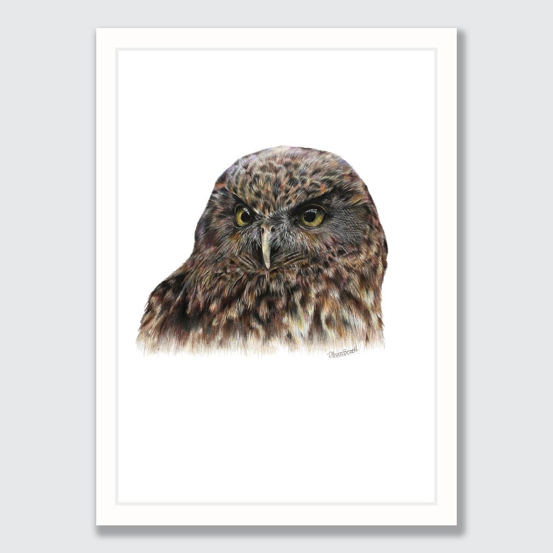 Morepork Art Print by Olivia Bezett