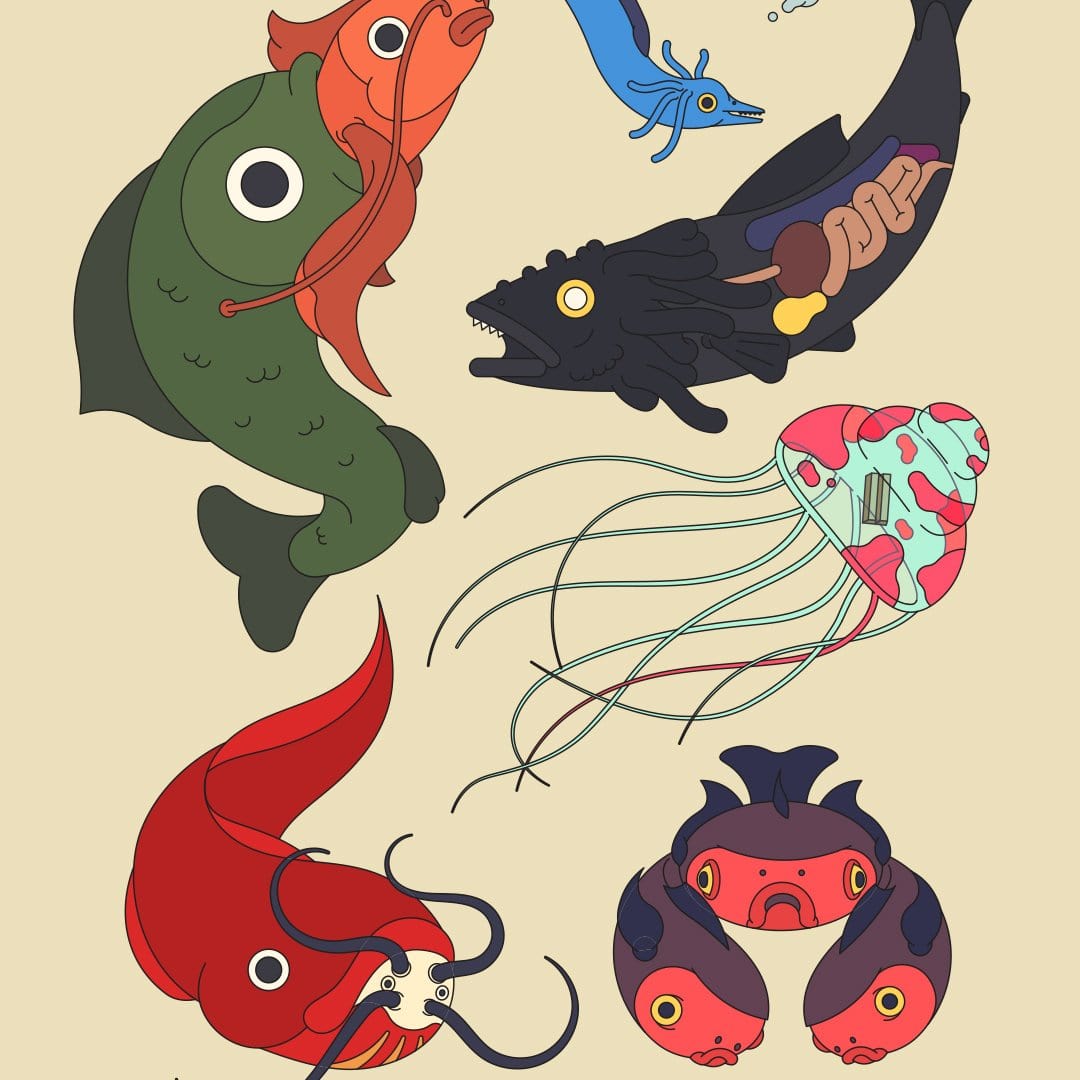 Mystical Fishing Art Print by Emile Holmewood