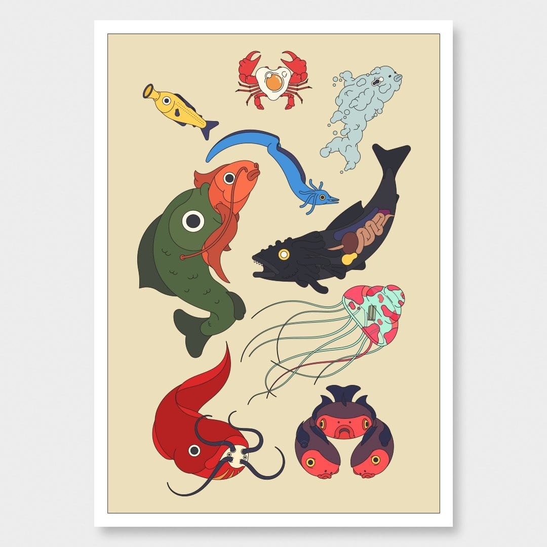 Mystical Fishing Art Print by Emile Holmewood