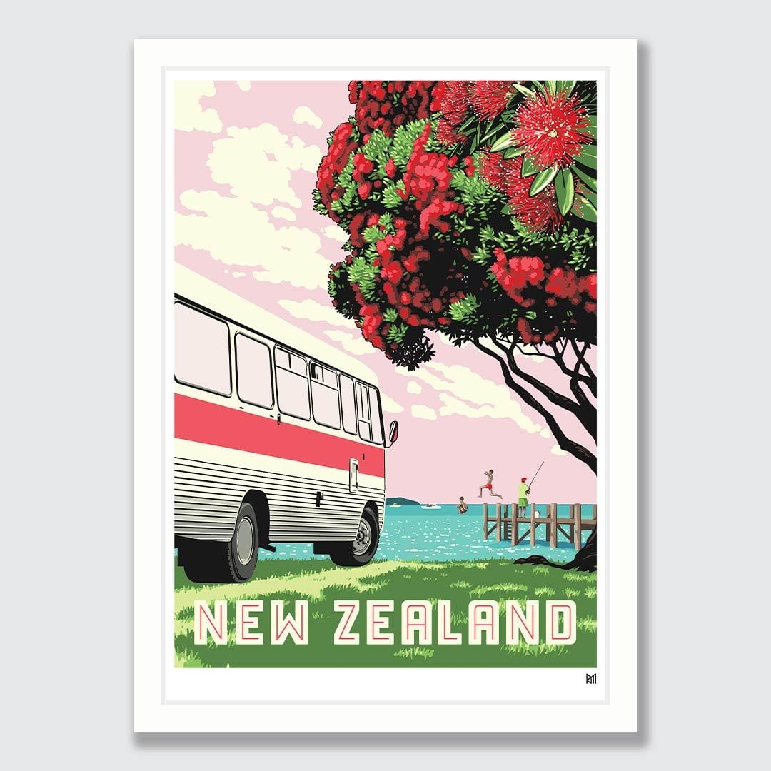 New Zealand Bus Art Print by Ross Murray
